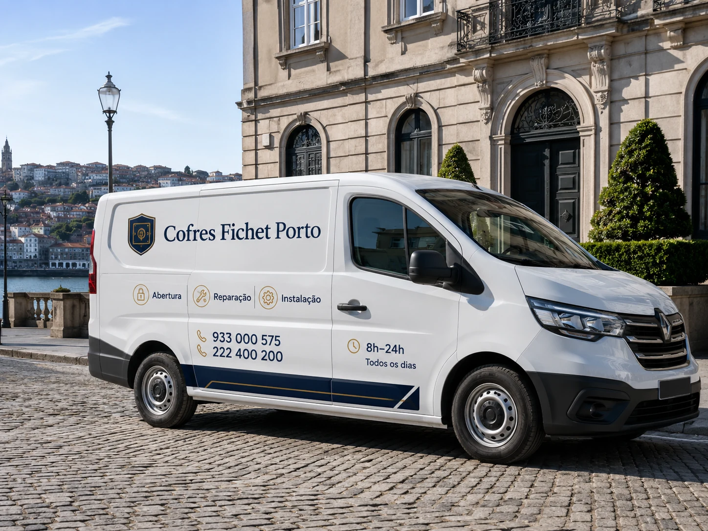 Carrinha de assistência a cofres no Porto.